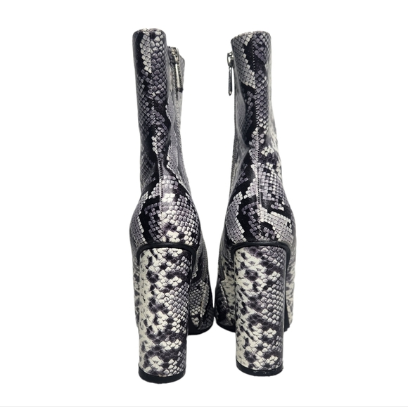 CAPE ROBBIN Snakeskin Ankle Point Toe Heeled Boots - Picture 8 of 12